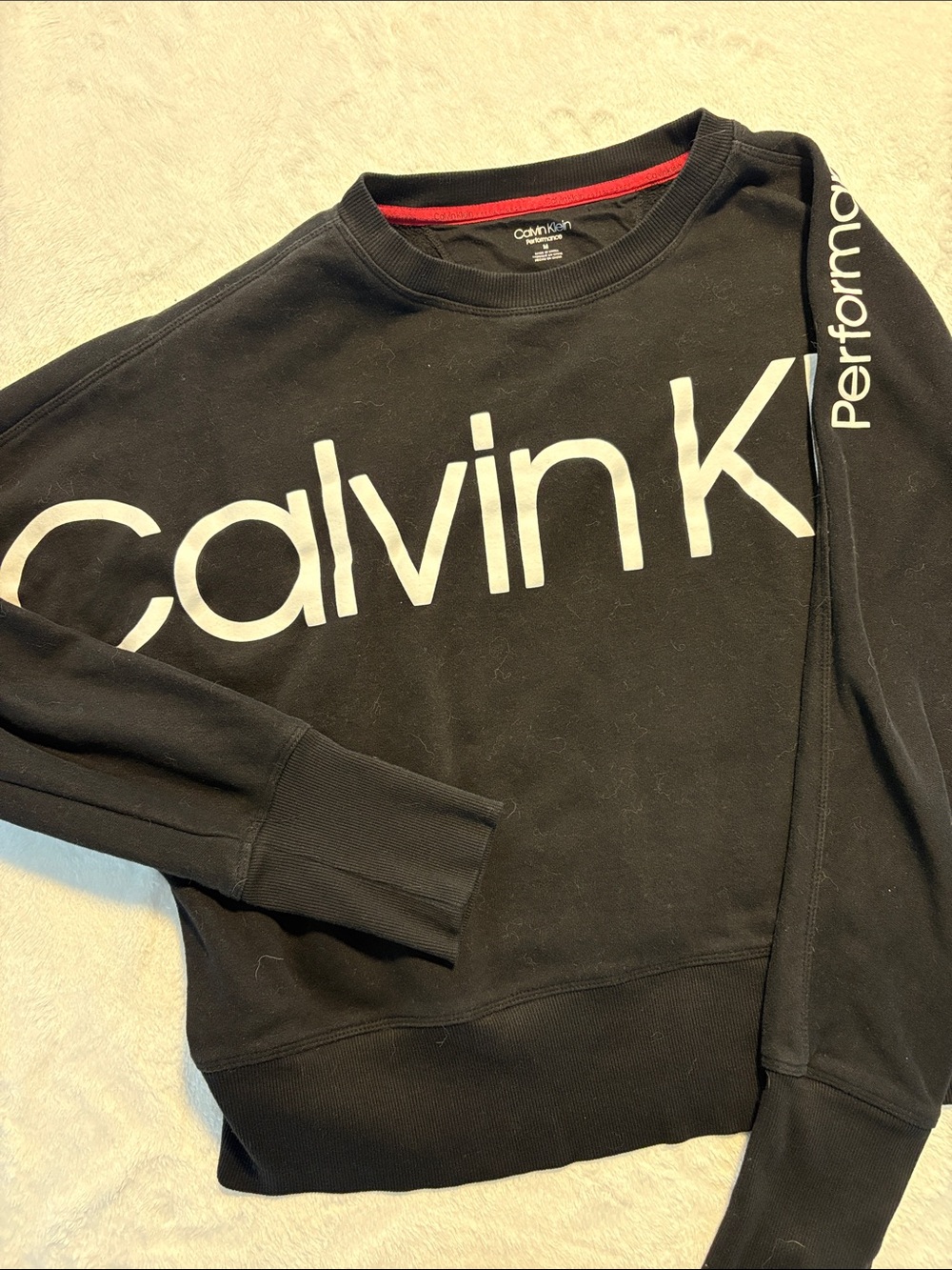 Calvin Klein Black Crewneck Sweatshirt with White Logo
